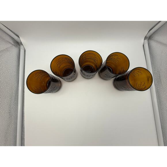 Set of 5 Upcycled IBC Root Beer 4" Tall Amber Brown Drinking Glasses Collectible - Picture 3 of 8
